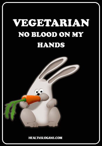 Vegetarian Slogans - Vegetarian, no blood on my hands