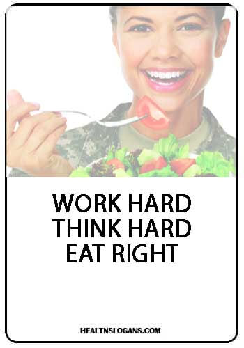 Nutrition Month Slogans - Work Hard. Think Hard. Eat Right.