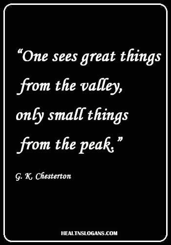 vision sayings - One sees great things from the valley, only small things from the peak.” –G. K. Chesterton