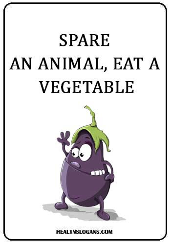 Vegetable slogans - Spare an Animal, Eat a Vegetable