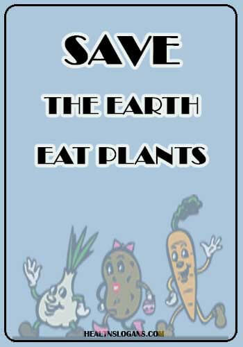funny vegetable sayings - Save the earth. Eat plants.
