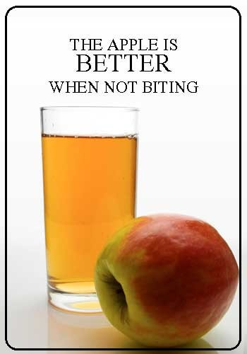 Slogans of Juice - The apple is better when not biting