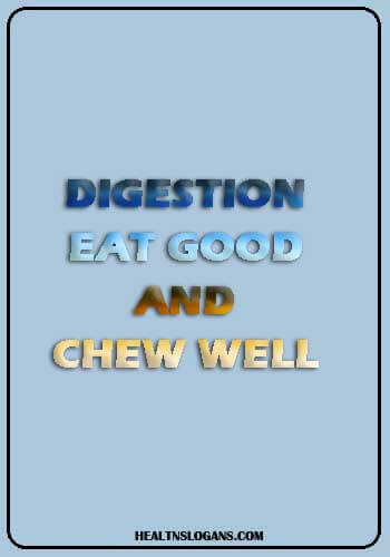 Digestive System Slogans - Digestion: Eat Good and Chew Well